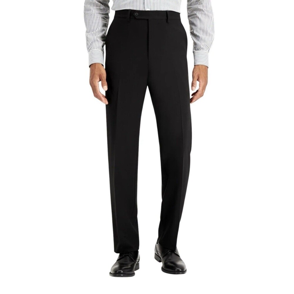Nautica Mens Modern Fit Flat Front Dress Pants 32 X  28 Black NA000277GAFF NWT
